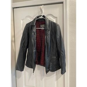 Y2K Wilsons Leather Jacket Womens M Black Quilted Lining Thinsulate‎ Insulation